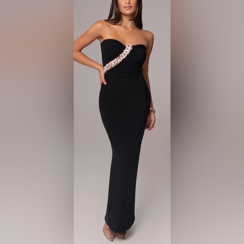 JLUXLABEL Black Clarisse One Shoulder dress Gown nwt